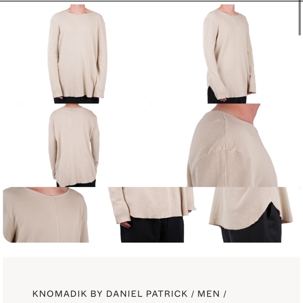 Knomadik by Daniel Patrick Longsleeve Crew Thermal Sand Long Front & Back Seam